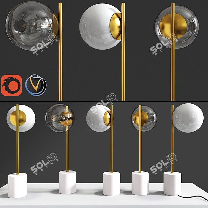 Sleek Stem Table Lamp - Elegant Lighting Solution 3D model image 1