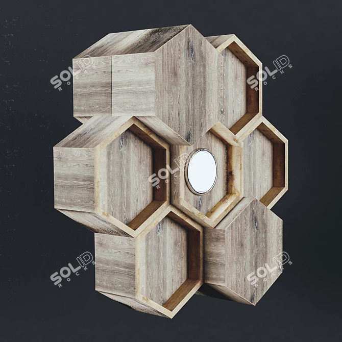 Customizable Wood Wall Light 3D model image 1