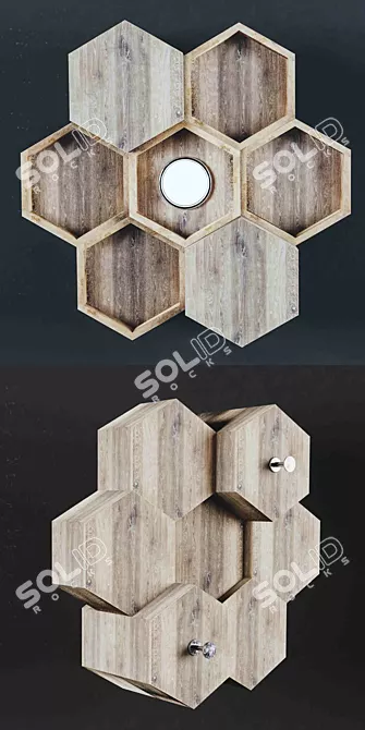 Customizable Wood Wall Light 3D model image 2