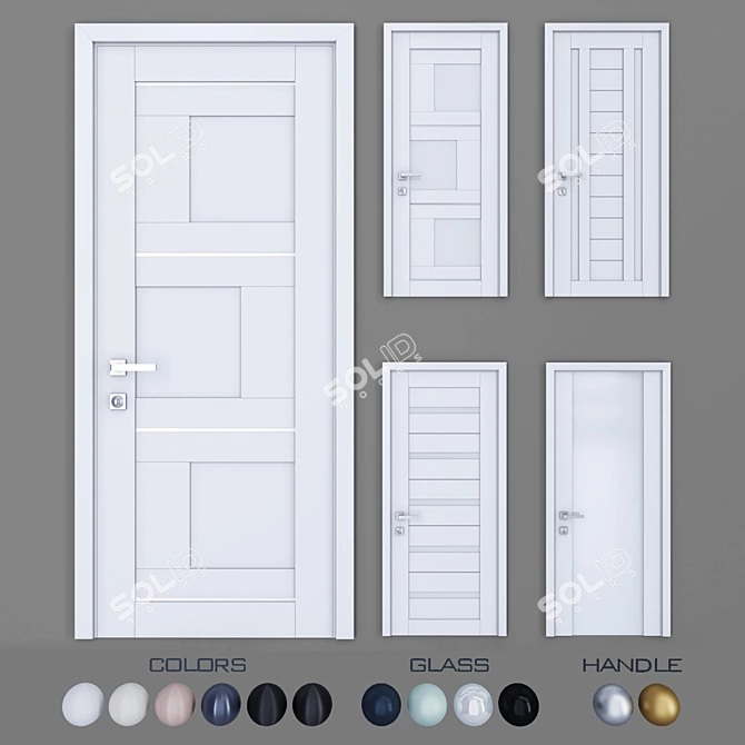 Profil U Doors: Multilayer Coating, Various Colors 3D model image 1