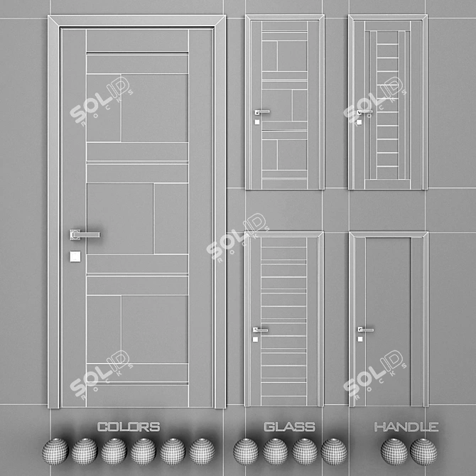 Profil U Doors: Multilayer Coating, Various Colors 3D model image 3