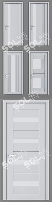 UNILACK U-Series Doors: 6 Colors, 4 Glass Options, 2 Handle Choices 3D model image 2