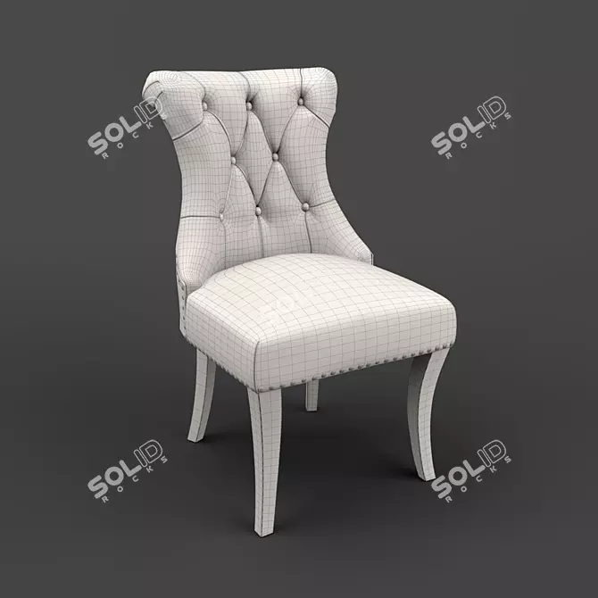 MESTRE Velvet Accent Chair 3D model image 2