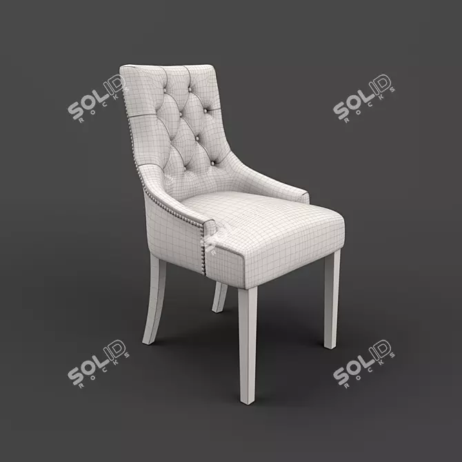 MESTRE Velvet Dining Chair 3D model image 2
