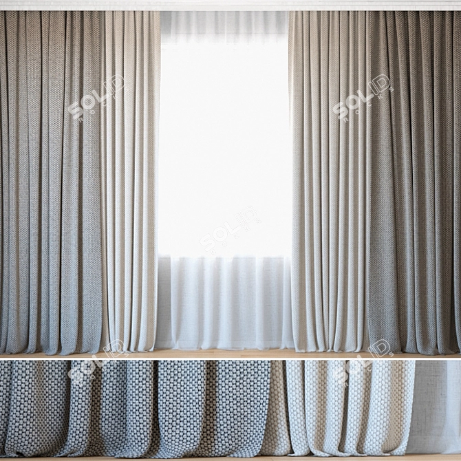 Opera Curtains 79 | ROHI | Elegant curtains with tulle 3D model image 1