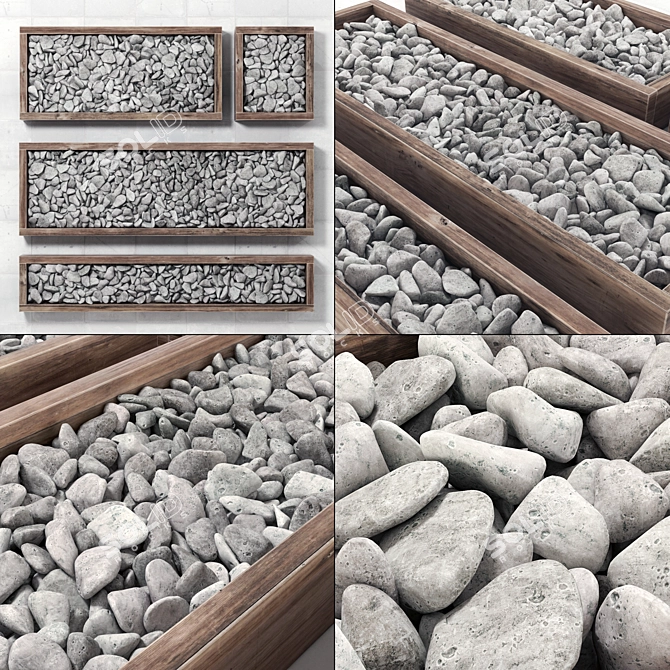 Polished Pebble Frame 3D model image 1