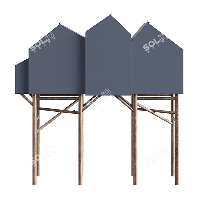 Elegant Seletti Palafitt 4-Door Sideboard 3D model image 1