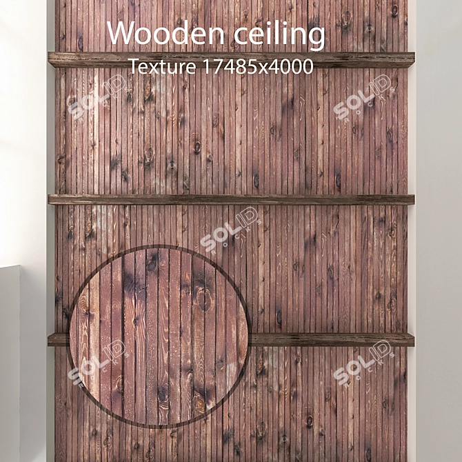 Wooden Ceiling Beams - 13ft Length 3D model image 1