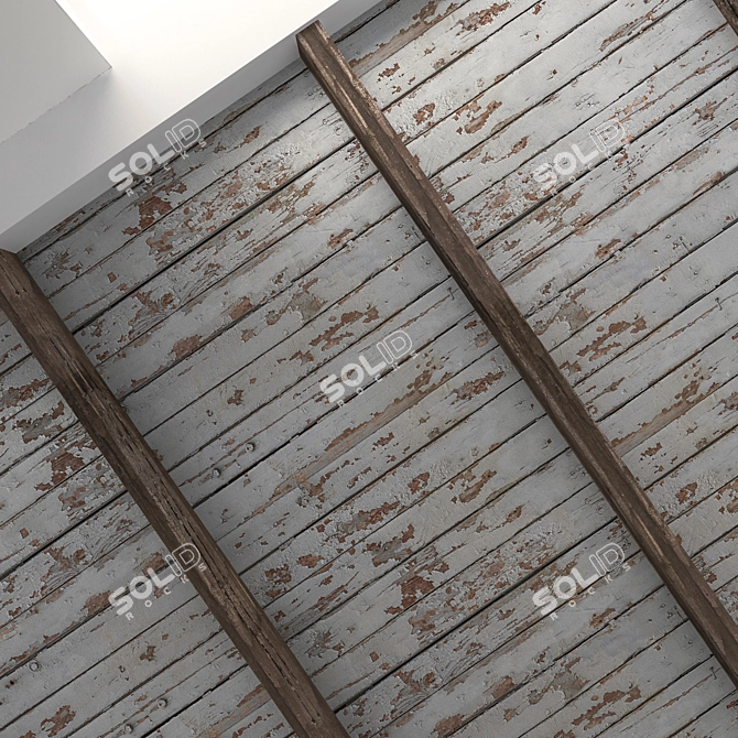 Wooden Beam Ceiling | 4K Texture | 6500mm Length 3D model image 2