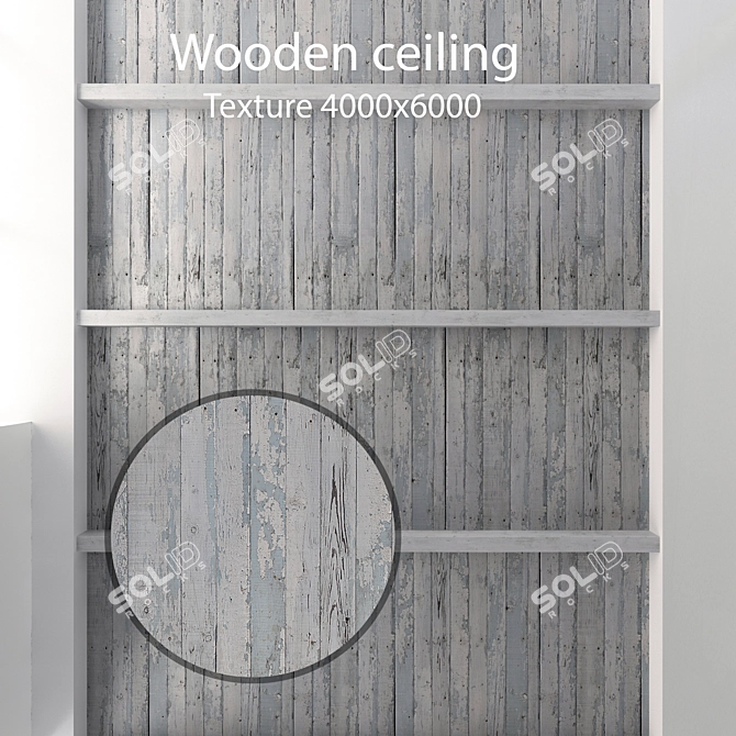 Title: Wooden Ceiling Beams | 20ft Length 3D model image 1