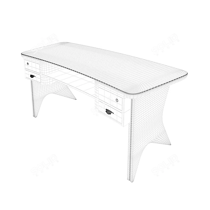Italian Mid-Century Desk 3D model image 3