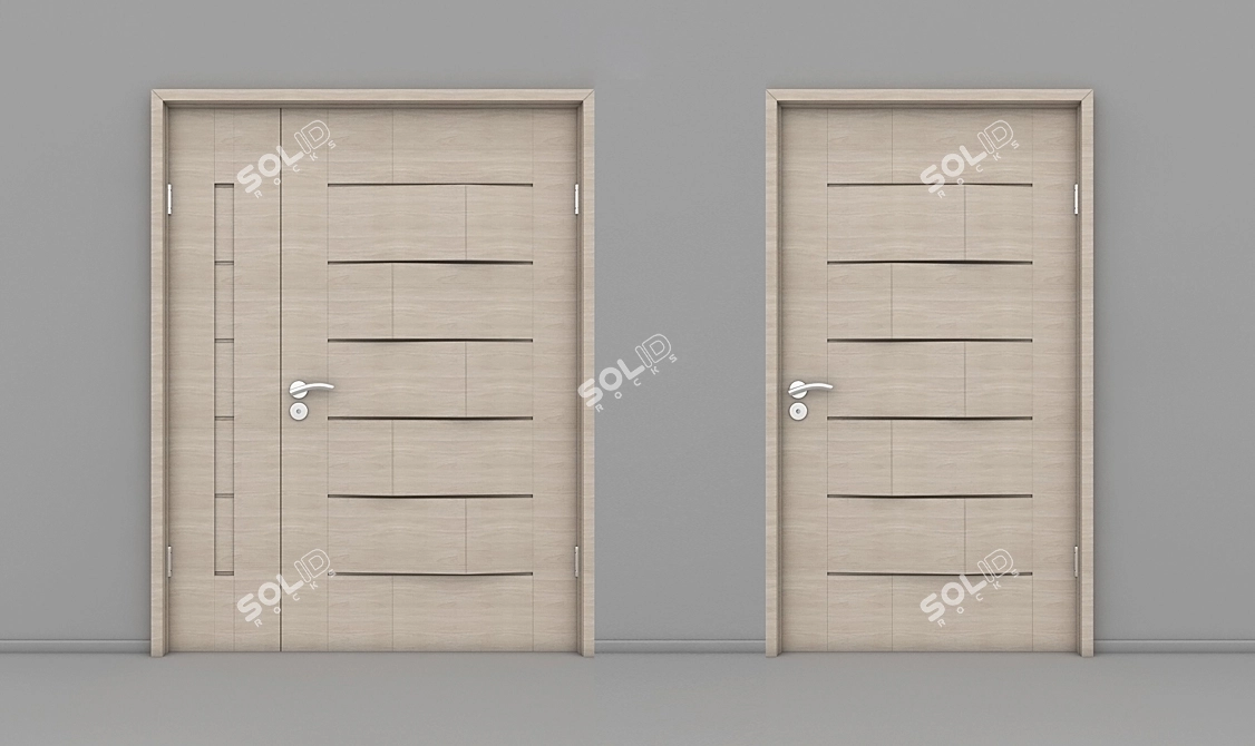 Solid wood door, timeless elegance 3D model image 2