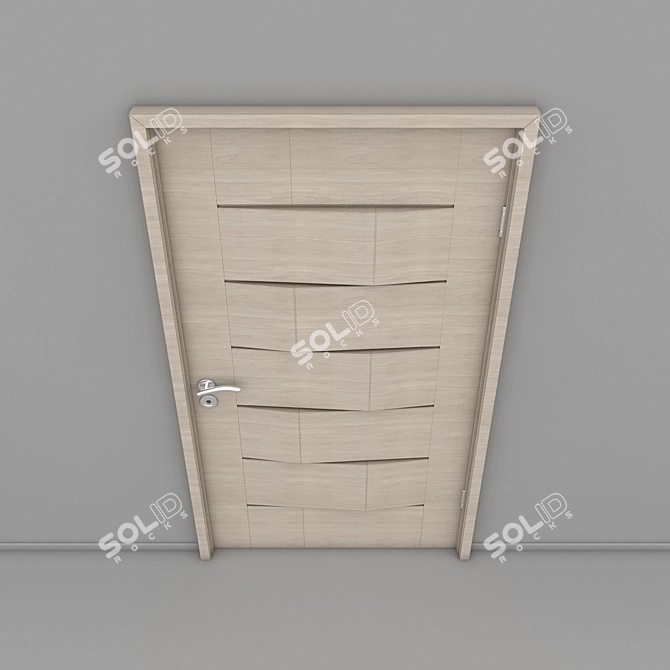 Solid wood door, timeless elegance 3D model image 3