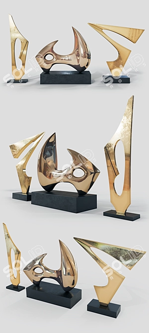 Denis Mitchell Sculpture Set: Selena, Angove, Nansalsa 3D model image 2