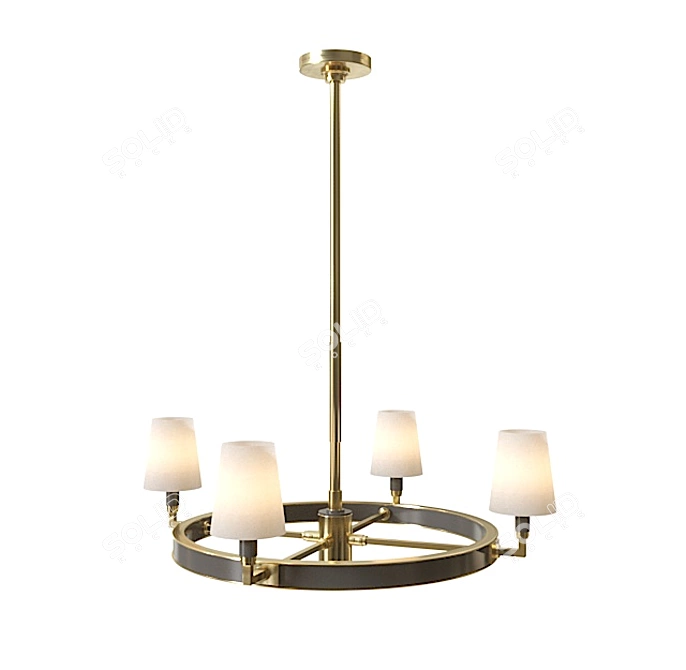 Modern Bronze Ring Chandelier 3D model image 1