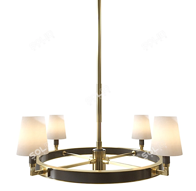 Modern Bronze Ring Chandelier 3D model image 3