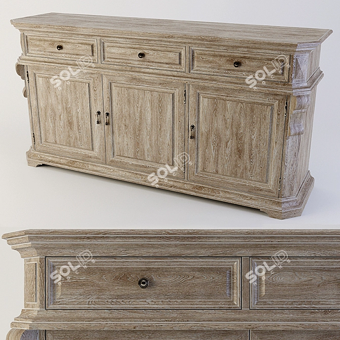 Elegant Bernhardt Campania Buffet 3D model image 1
