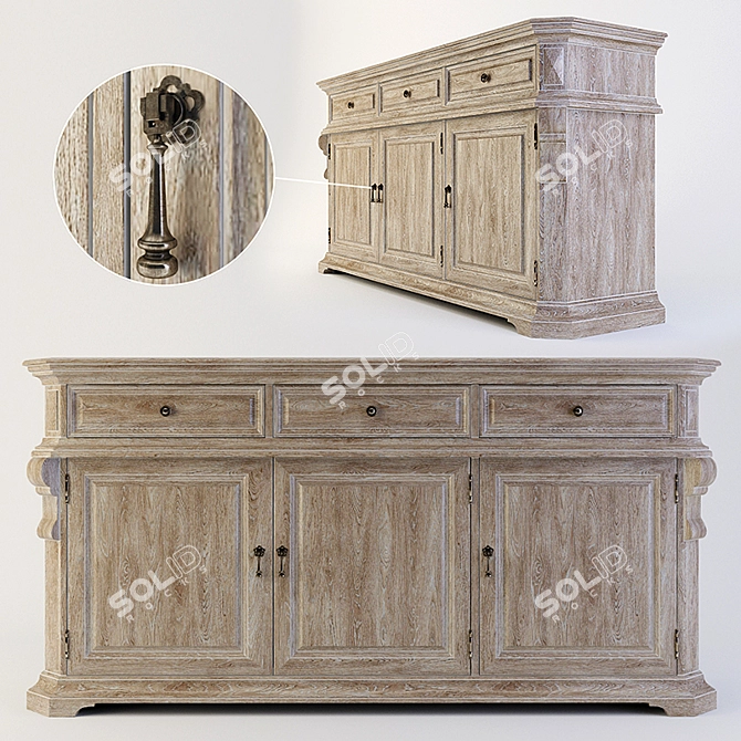 Elegant Bernhardt Campania Buffet 3D model image 2