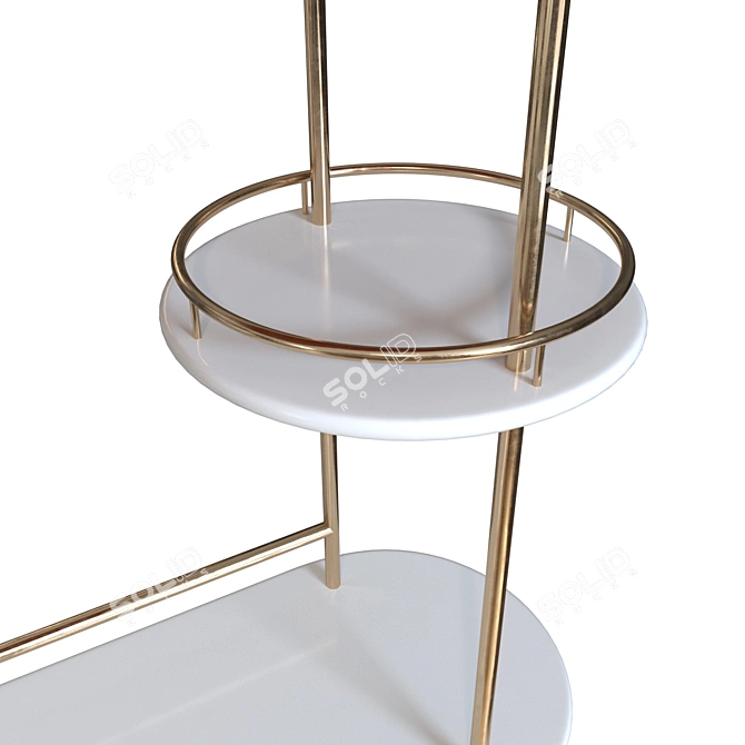 Elegant Tiered Bar Console 3D model image 2