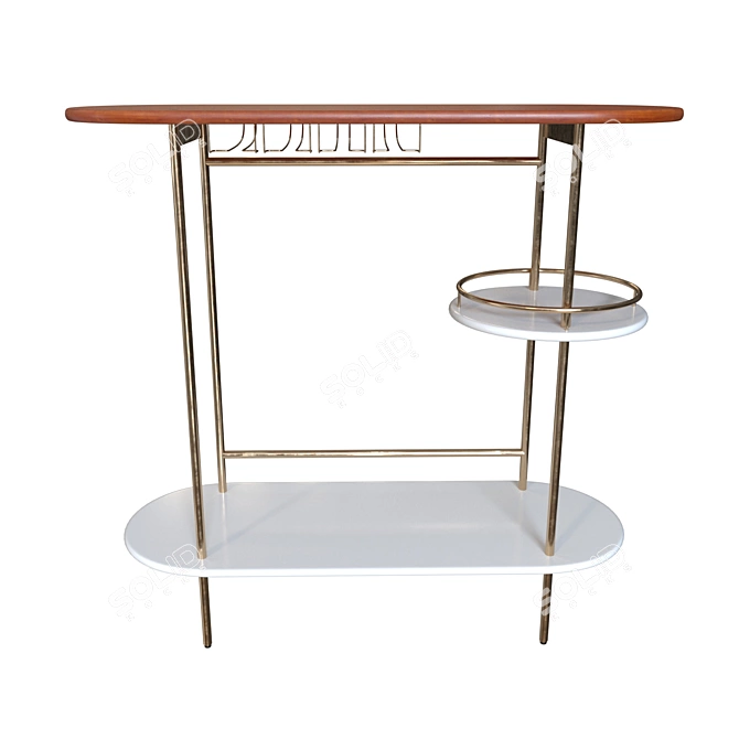 Elegant Tiered Bar Console 3D model image 3