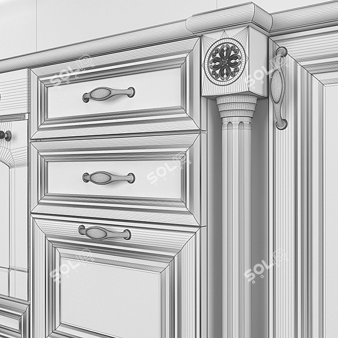 Modern Bergonzi Kitchen Set 3D model image 3