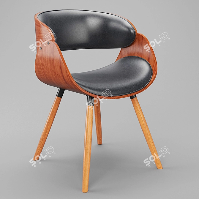 Corvus Mid-century Modern Accent Chair 3D model image 1