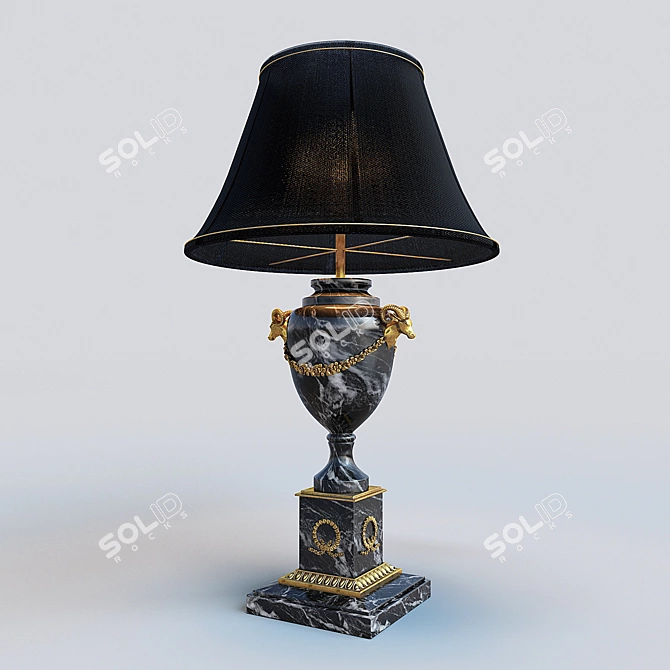 Elegant Ram Head Table Lamp 3D model image 1