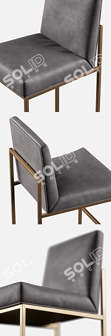 Modern Grant Leather Bar Stool 3D model image 2