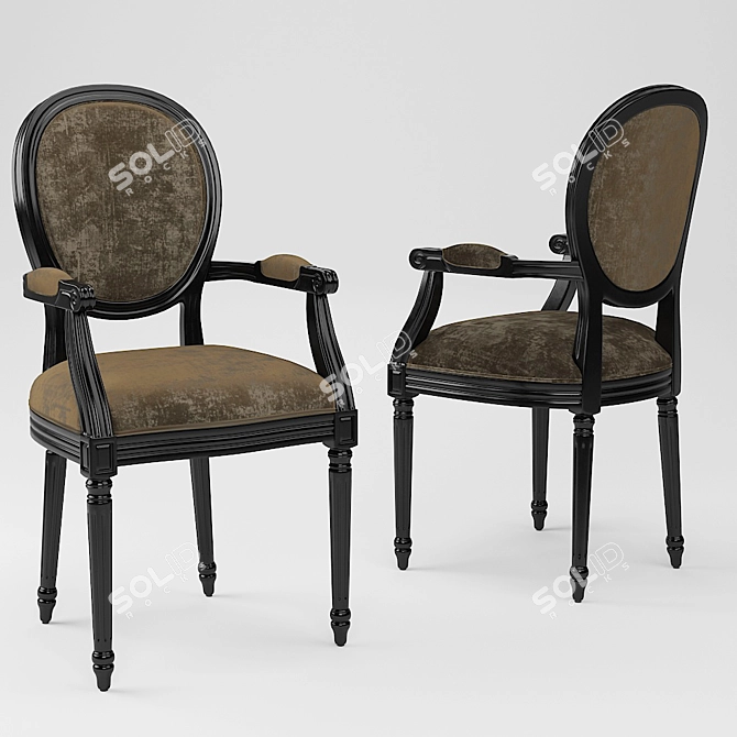 French Style Velvet Dining Chair
(Translation: Стул для обеденного стола в стиле францу 3D model image 1