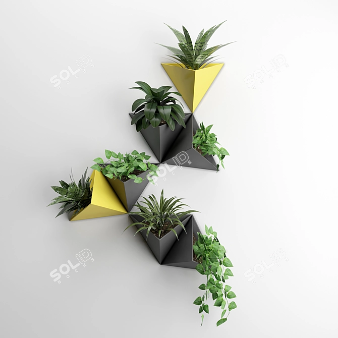 Elevate Your Space with Wall Greenery 3D model image 1