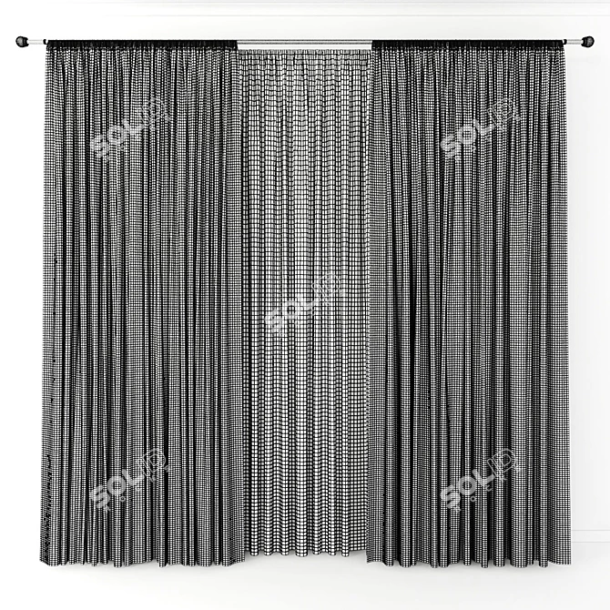 Elegant Window Drapes 3D model image 2