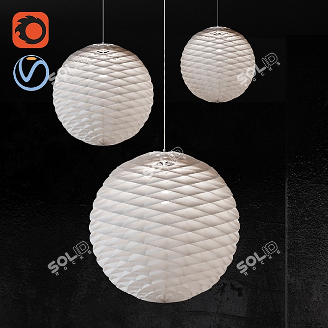 Illuminated Patera Sphere Pendant 3D model image 1