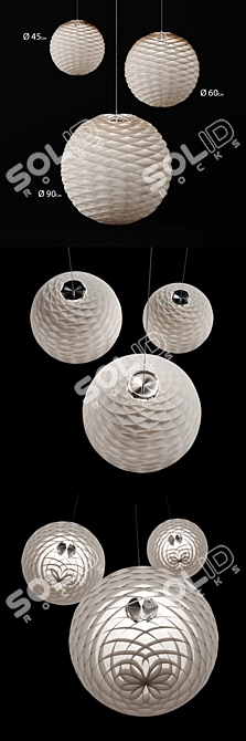 Illuminated Patera Sphere Pendant 3D model image 2