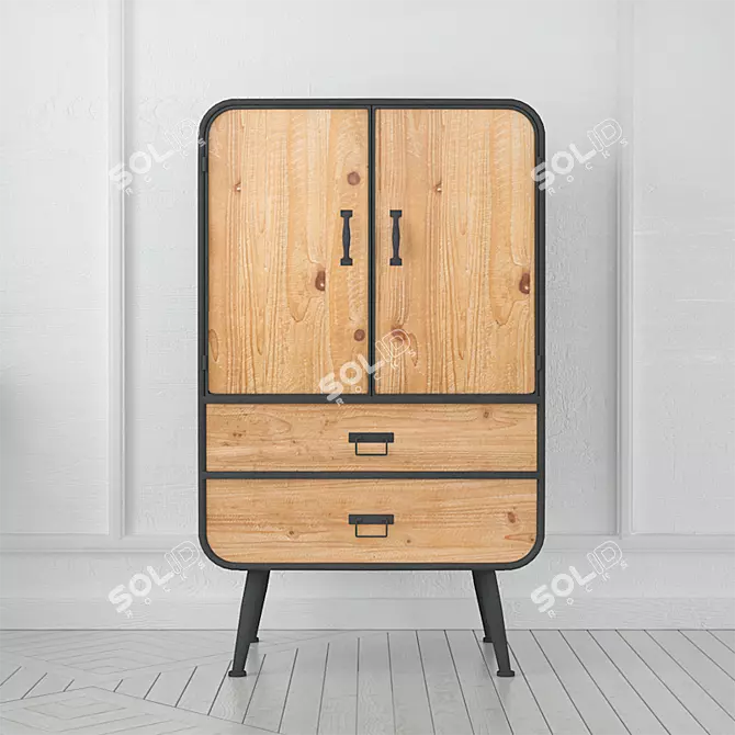 Elegant Gin Cabinet, 600x380x1000 mm 3D model image 1