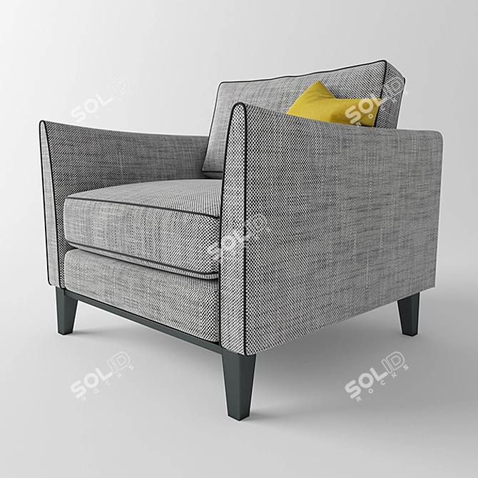 Sleek Grey Accent: Keston Armchair 3D model image 2