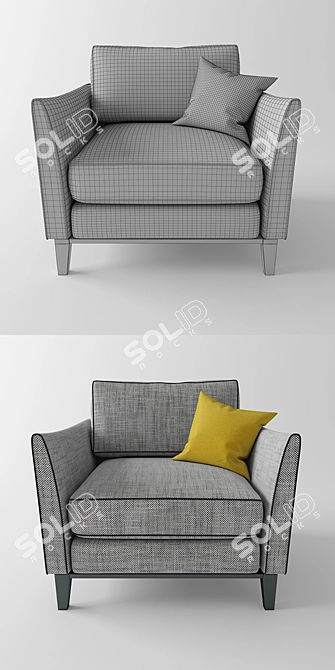 Sleek Grey Accent: Keston Armchair 3D model image 3