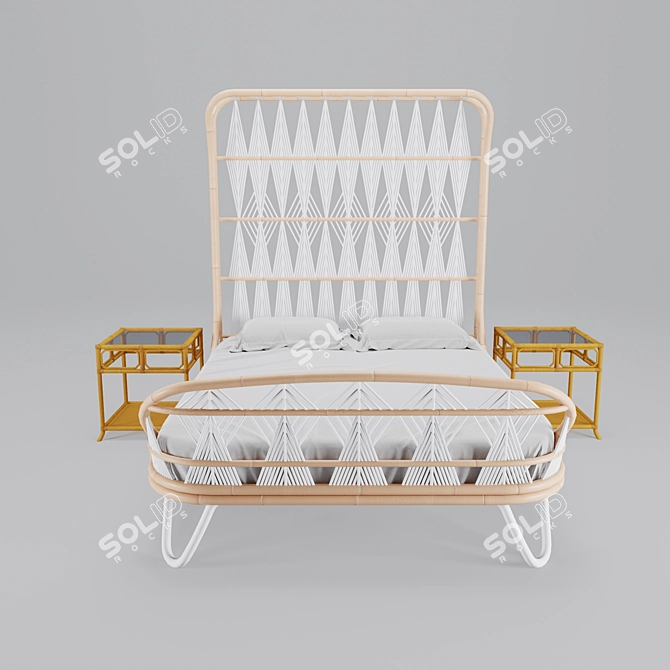 Luxury Ara Bed & Regeant Side Table 3D model image 2