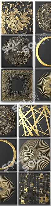 Golden Art Collection: Luxury Wall Decor 3D model image 2