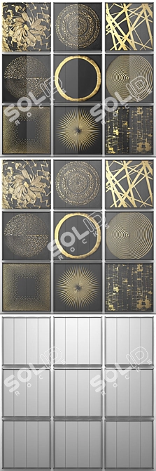 Golden Art Collection: Luxury Wall Decor 3D model image 3