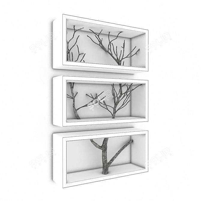 Nature-inspired Tree Shelf 3D model image 2