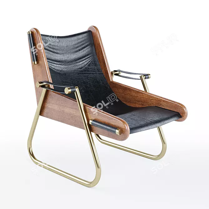 Modern Leather Lounge Chair 3D model image 1