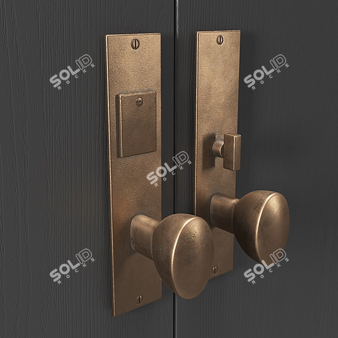 Modern Bronze Door Handles 3D model image 2