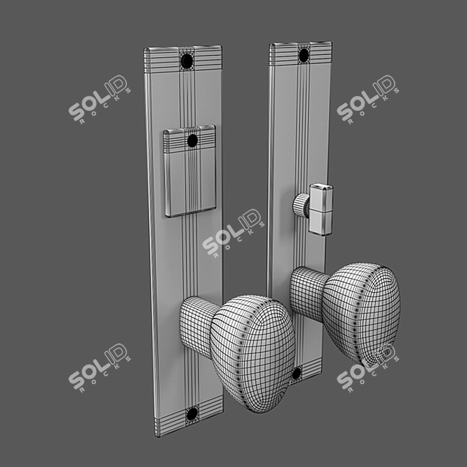 Modern Bronze Door Handles 3D model image 3