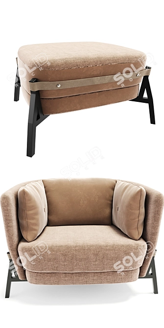 ComfortSway Armchair and Ottoman 3D model image 2