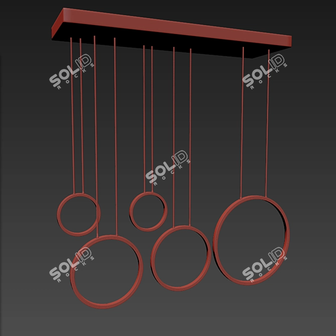 Modern Ring Pendant Light 3D model image 2