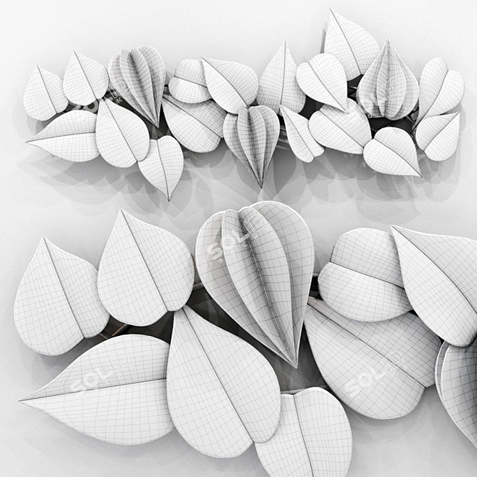 Leafy Elegance: Decor Panel 3D model image 3