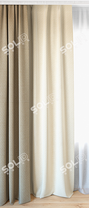 Elegant Sheer Curtains | ROHI Novum 3D model image 2