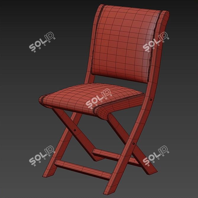 Sophisticated Embroidered Folding Chair 3D model image 3