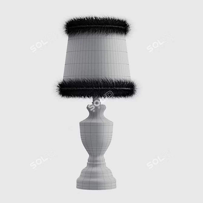 Furry Mesh-Converted Table Lamp 3D model image 2