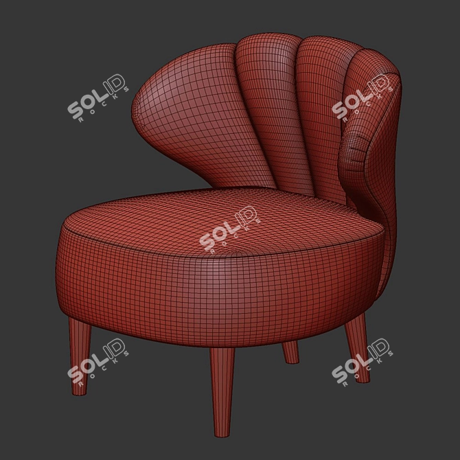 Regal Elegance: Stuart Scott Bella Armchair 3D model image 3